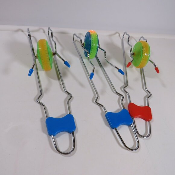 Vintage Gyro Wheel Friction Rail Toy (Set of 3) Lights Up Retro - Picture 5 of 9